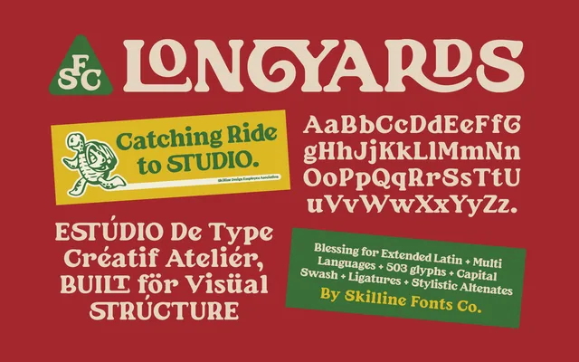 SFC Longyards specimen from Skilline Fonts Co.