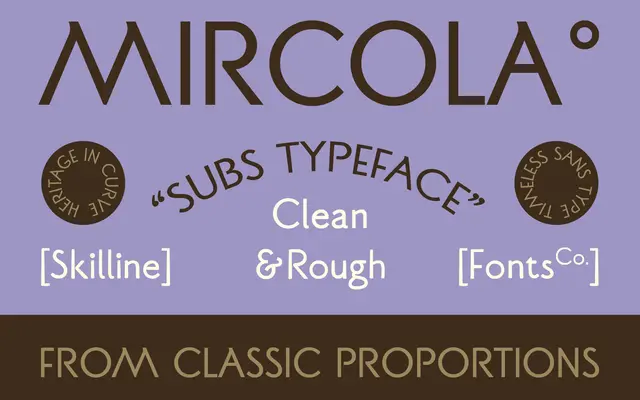 SFC Mircola Sans specimen from Skilline Fonts Co.