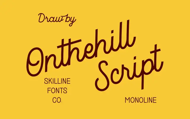 SFC Onthehill specimen from Skilline Fonts Co.