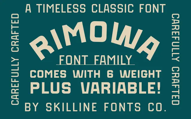 SFC Rimowa Family specimen from Skilline Fonts Co.
