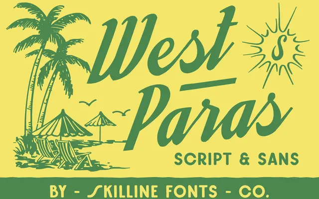 SFC West Paras specimen from Skilline Fonts Co.