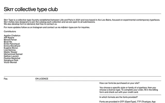 Skrr Type specimen from Skrr Type