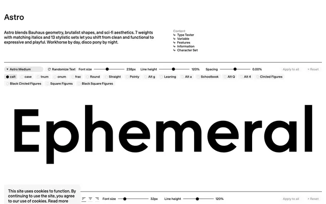 Astro specimen from Smuss Type Kiosk