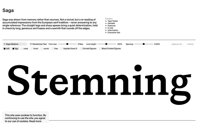 Saga specimen from Smuss Type Kiosk