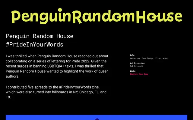 Penguin Random House Pride specimen from Soft Type