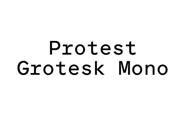 Protest Grotesk Mono specimen from Softdrive Foundry