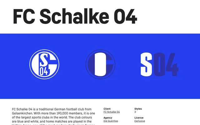 FC Schalke 04 specimen from Sportsfonts