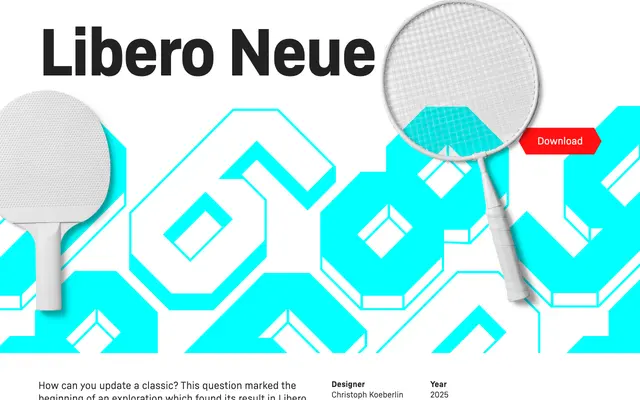 Libero Neue specimen from Sportsfonts
