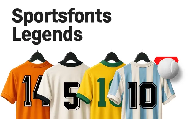 Sportsfonts Legends specimen from Sportsfonts