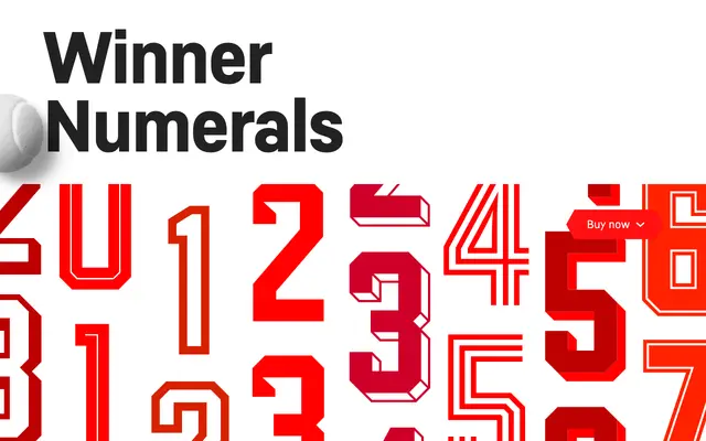 Winner Numerals specimen from Sportsfonts