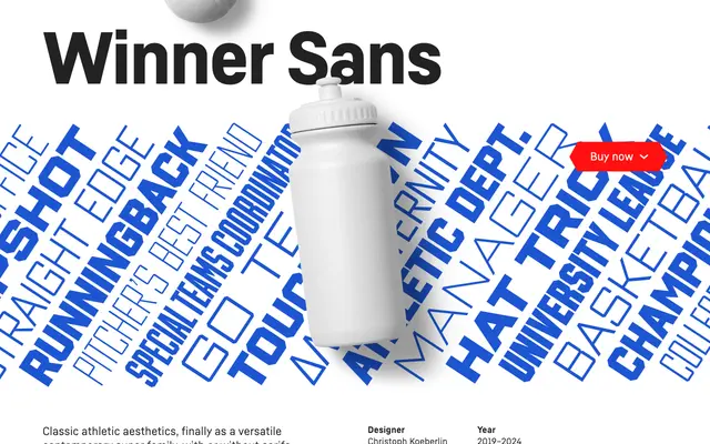 Winner Sans specimen from Sportsfonts