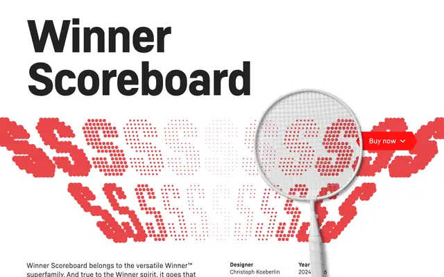 Winner Scoreboard specimen from Sportsfonts