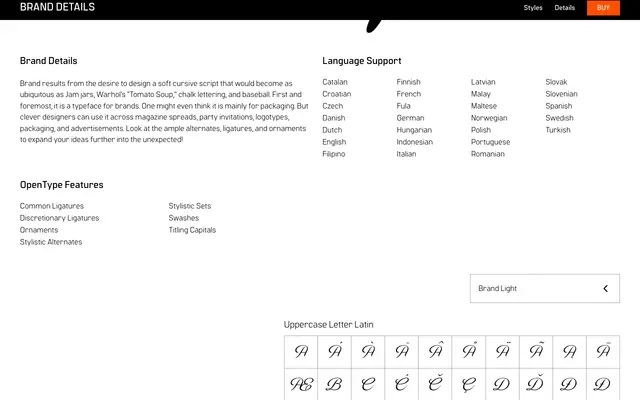 Brand specimen from Spoviero Type