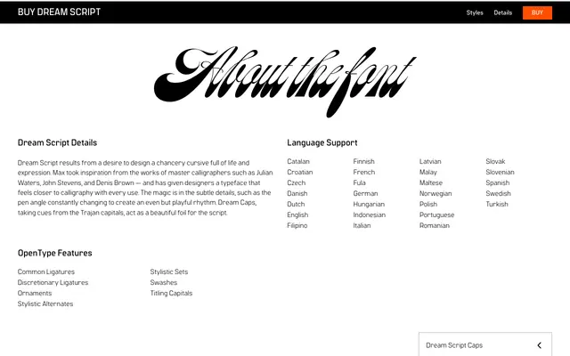 Dream Script specimen from Spoviero Type