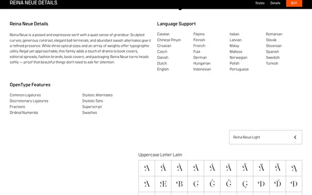 Reina Neue specimen from Spoviero Type