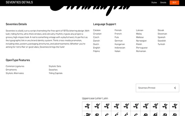 Seventies specimen from Spoviero Type