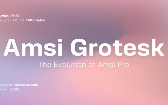 Amsi Grotesk specimen from Stawix Foundry
