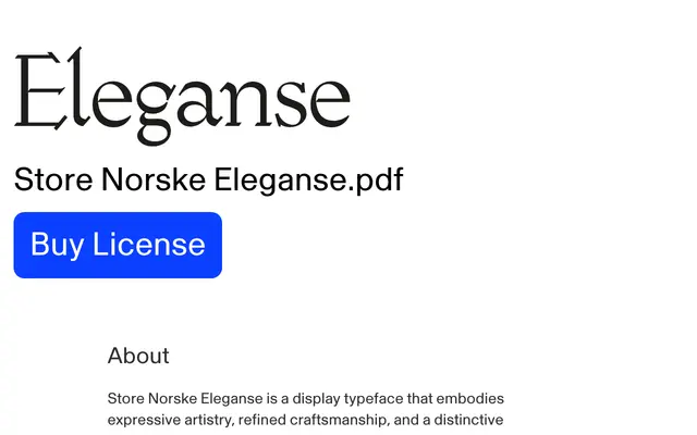 Store Norske Eleganse specimen from Store Norske Skriftkompani
