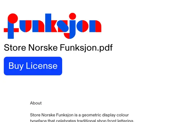 Store Norske Funksjon specimen from Store Norske Skriftkompani