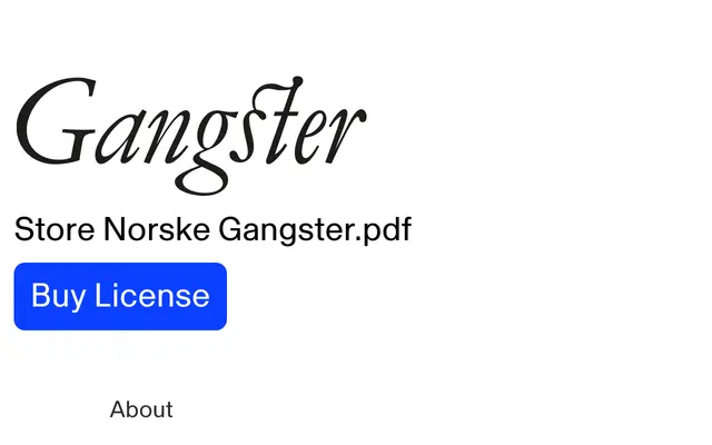 Store Norske Gangster specimen from Store Norske Skriftkompani