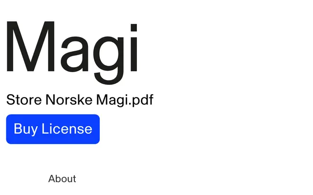 Store Norske Magi specimen from Store Norske Skriftkompani