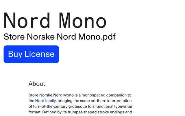Store Norske Nord Mono specimen from Store Norske Skriftkompani