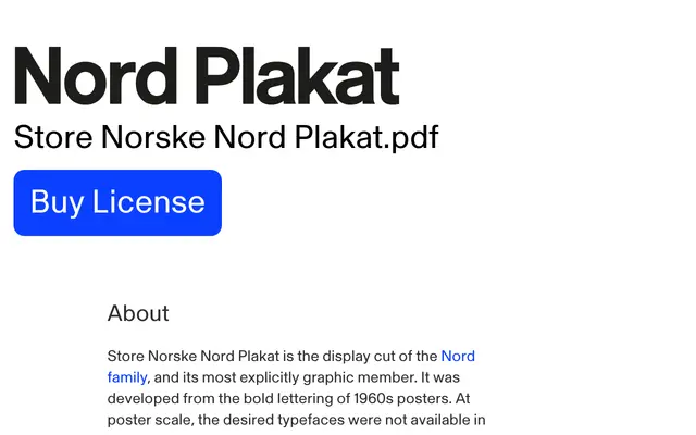 Store Norske Nord Plakat specimen from Store Norske Skriftkompani