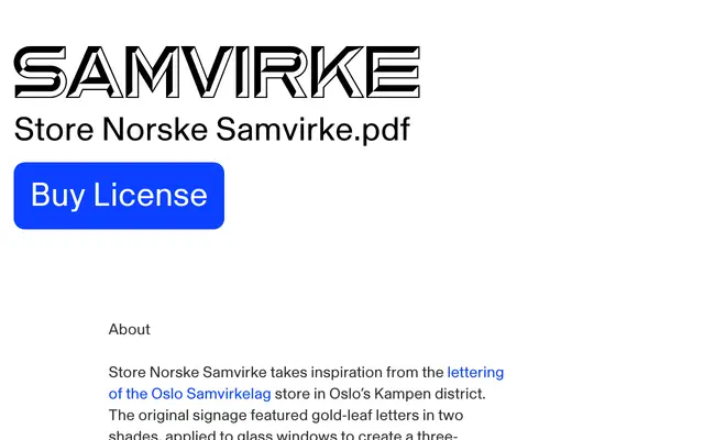 Store Norske Samvirke specimen from Store Norske Skriftkompani