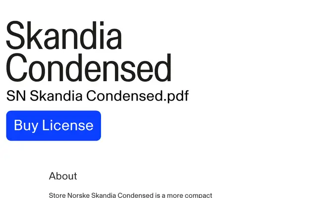 Store Norske Skandia Condensed specimen from Store Norske Skriftkompani