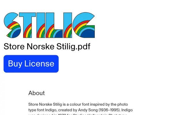Store Norske Stilig specimen from Store Norske Skriftkompani