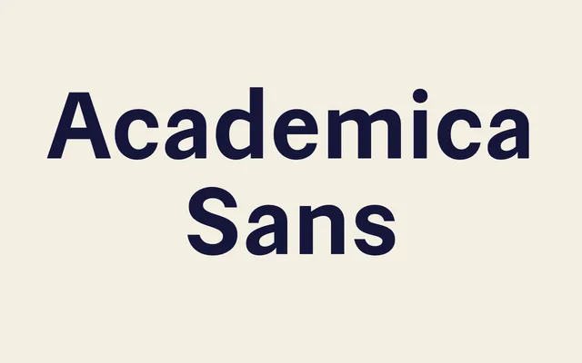 Academica Sans specimen from Storm Type Foundry