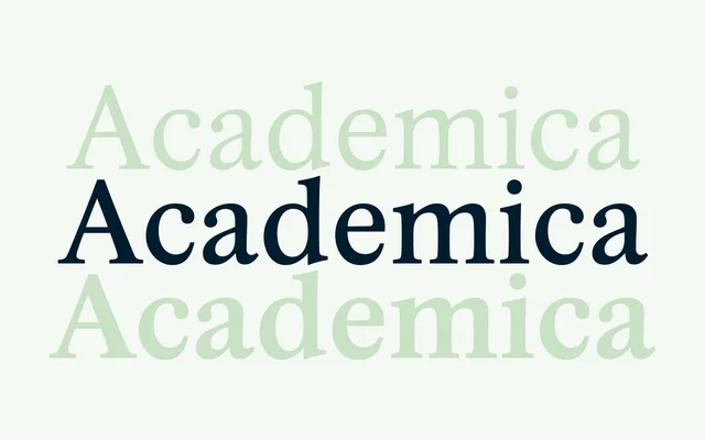 Academica specimen from Storm Type Foundry