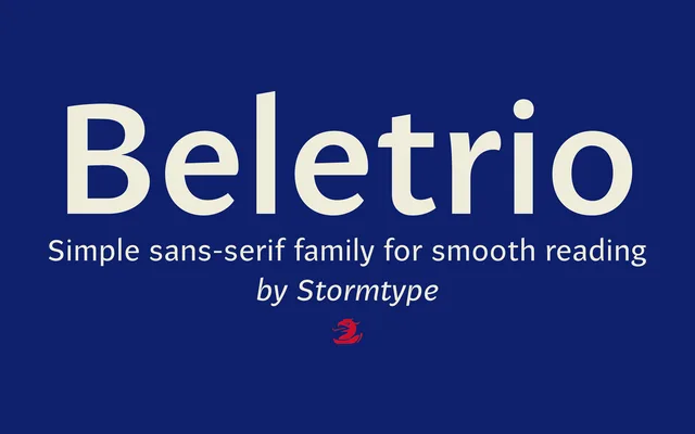 Beletrio specimen from Storm Type Foundry