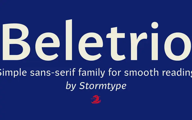 Beletrio specimen from Storm Type Foundry