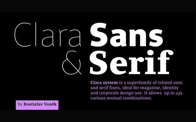 Clara Sans specimen from Storm Type Foundry
