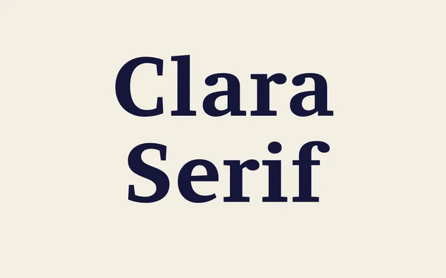 Clara Serif specimen from Storm Type Foundry