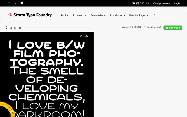 Compur specimen from Storm Type Foundry