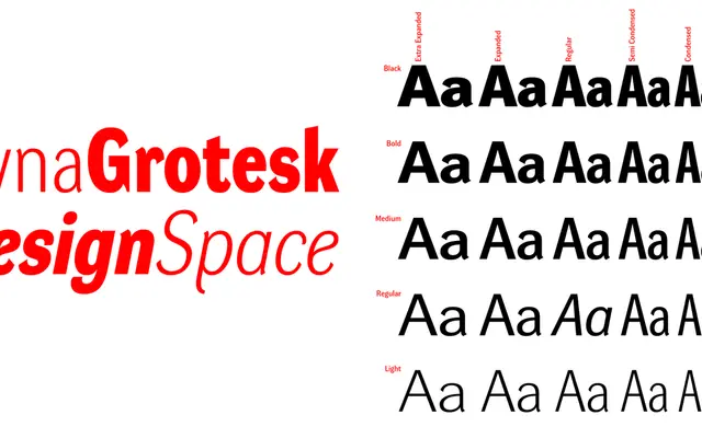 DynaGrotesk specimen from Storm Type Foundry