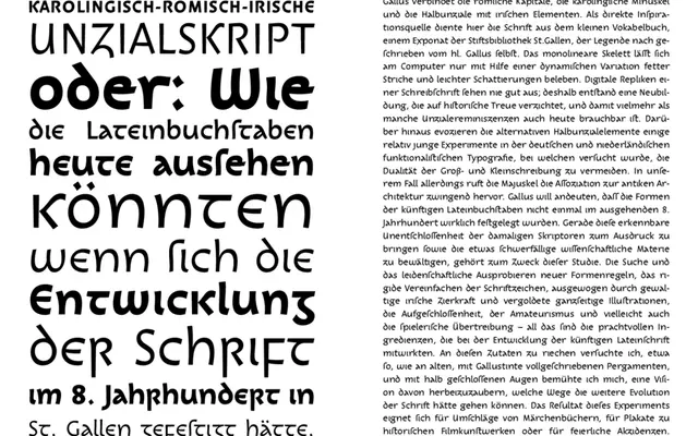 Gallus Konzept specimen from Storm Type Foundry