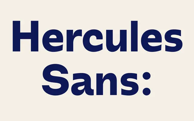 Hercules Sans specimen from Storm Type Foundry
