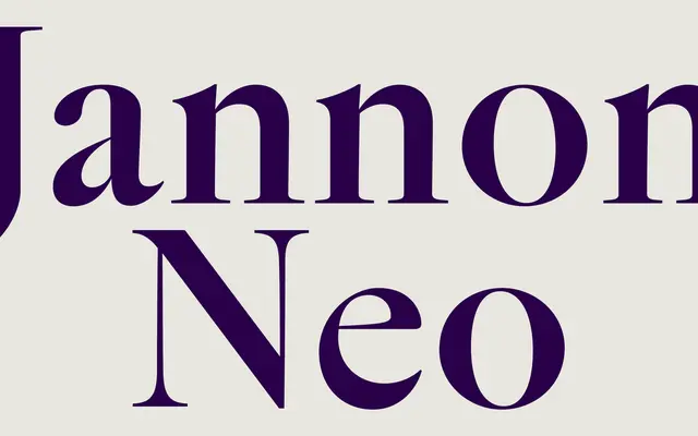 Jannon Neo specimen from Storm Type Foundry