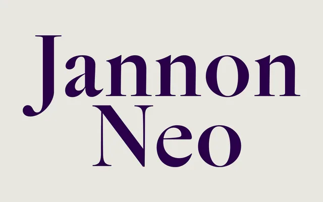 Jannon Neo specimen from Storm Type Foundry