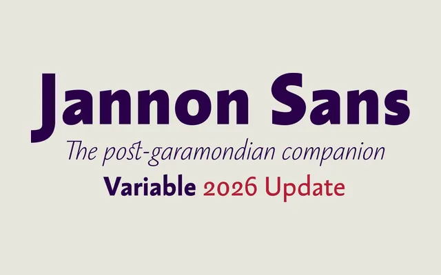 Jannon Sans specimen from Storm Type Foundry