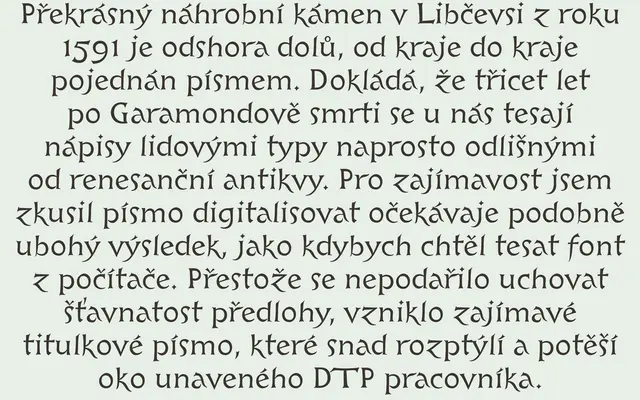 Libcziowes specimen from Storm Type Foundry