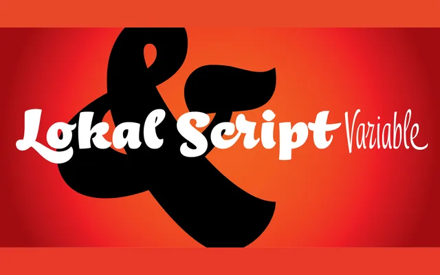 Lokal Script specimen from Storm Type Foundry