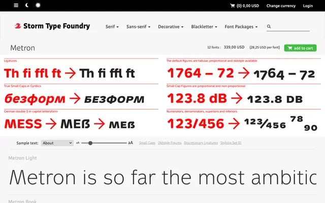 Metron specimen from Storm Type Foundry