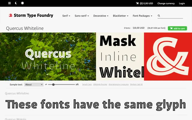 Quercus Whiteline specimen from Storm Type Foundry