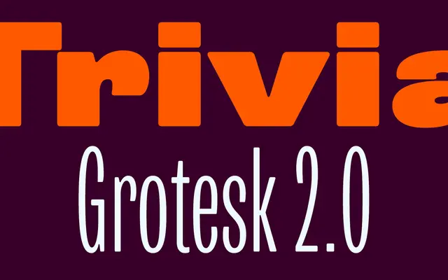 Trivia Grotesk specimen from Storm Type Foundry