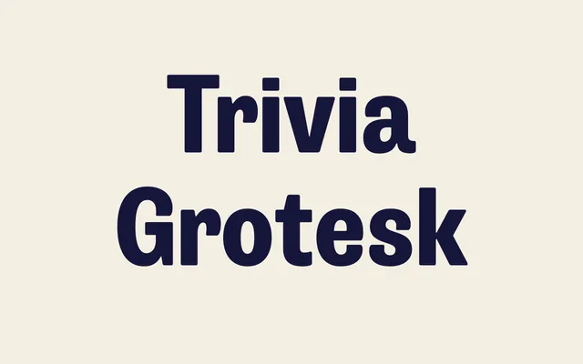 Trivia Grotesk specimen from Storm Type Foundry