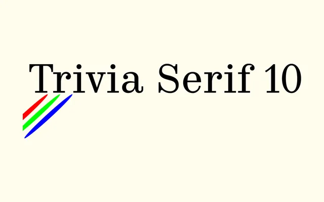 Trivia Serif 10 specimen from Storm Type Foundry